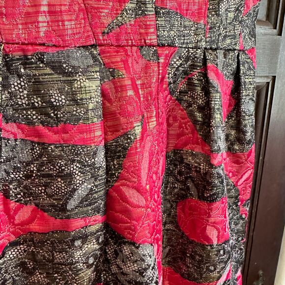 DRAPER JAMES | Black and pink Jacquard Cocktail Dress | Size 0 - Picture 6 of 7
